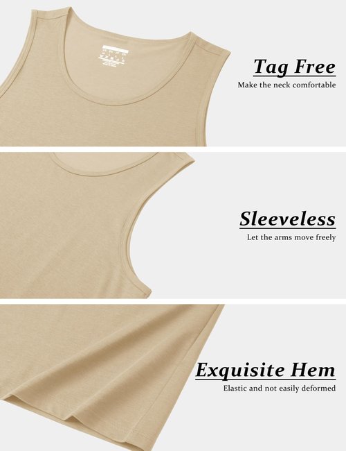 MAGCOMSEN Mens Tank Tops UV Protection Shirts Lightweight Breathable Sleeveless Undershirt UPF 50+ Running Gym Muscle Shirts Light Apricot L