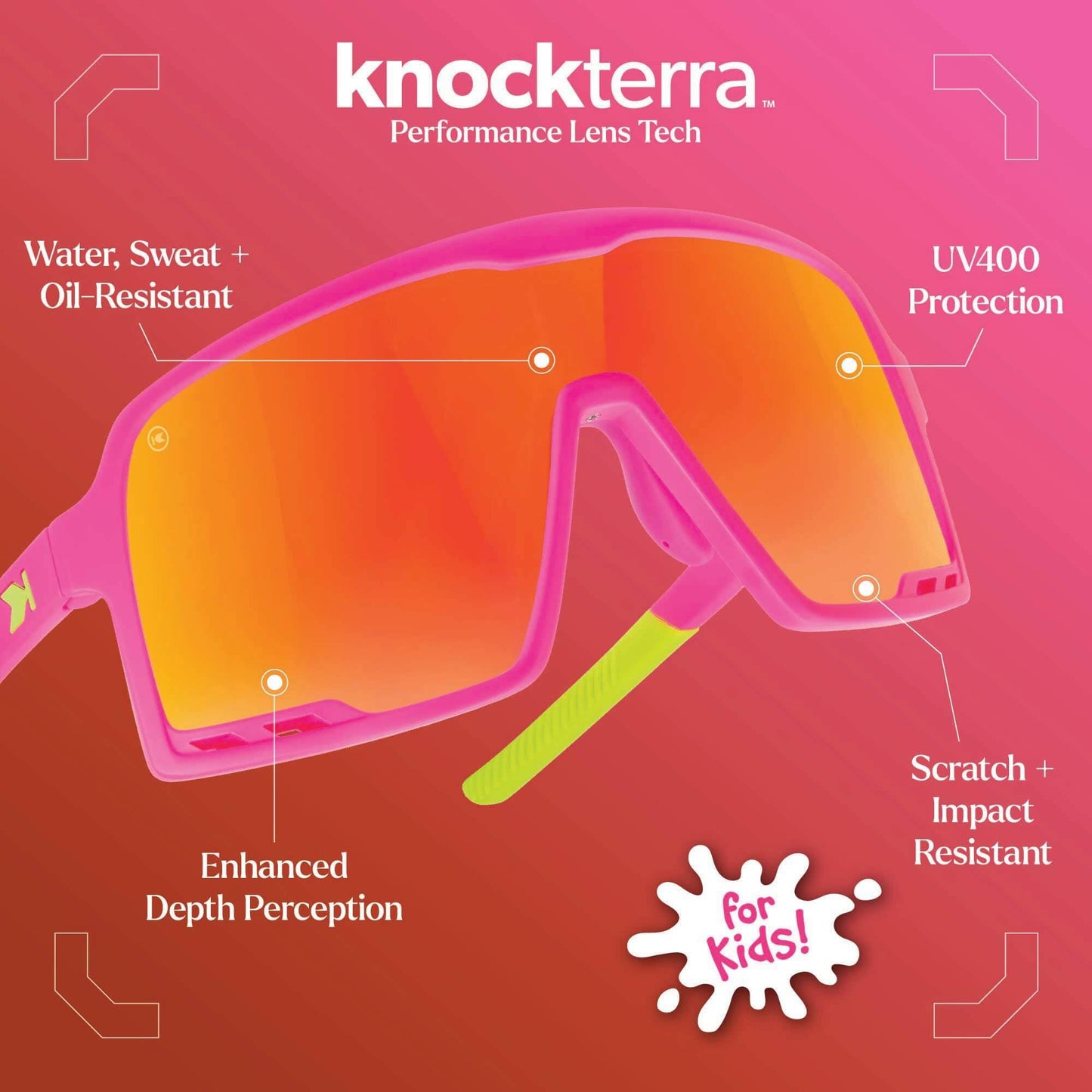 Knockaround Kids Sport, Youth Baseball Sunglasses - UV400 Protection