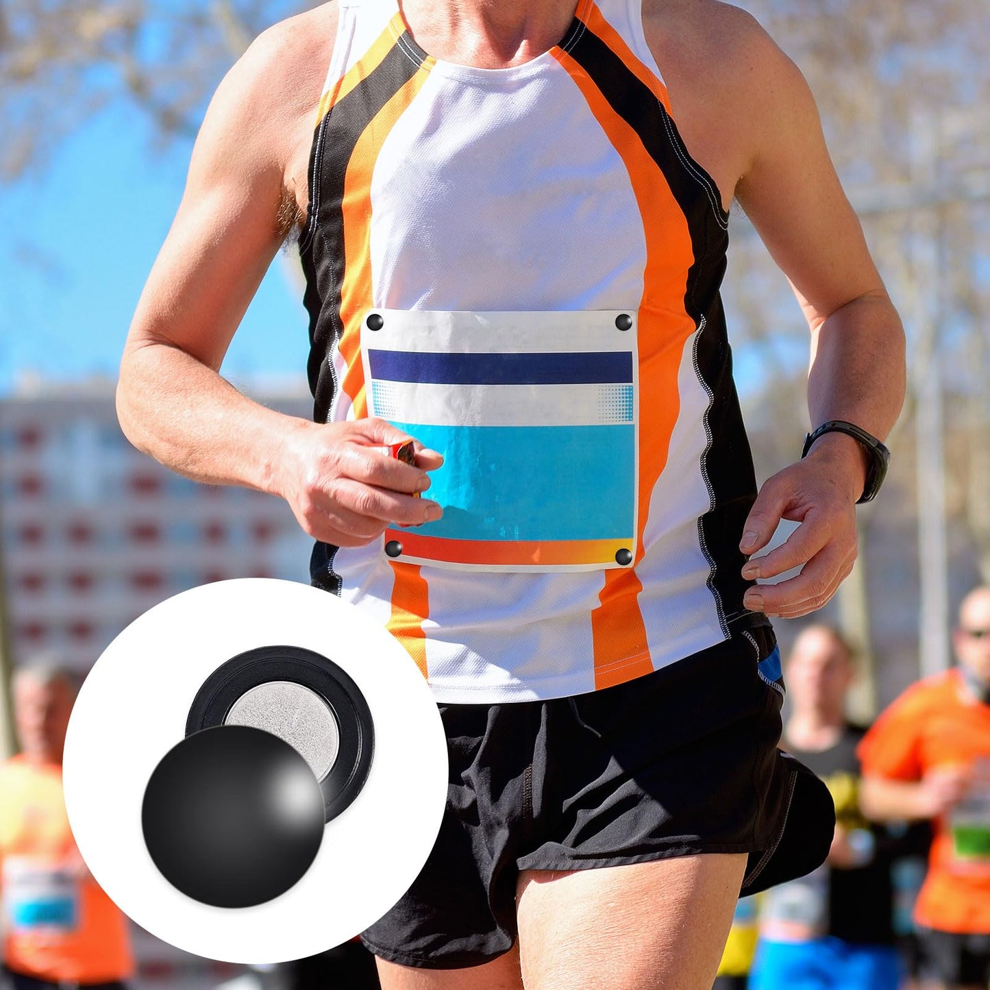 10 Pairs Magnetic Race Bib Clips, Marathon Race Number Buckle Running Bib Magnets Racing Bib Fixing Clips Bib Snaps Bib Pins for Runners Field Triathlon Cycling Competition