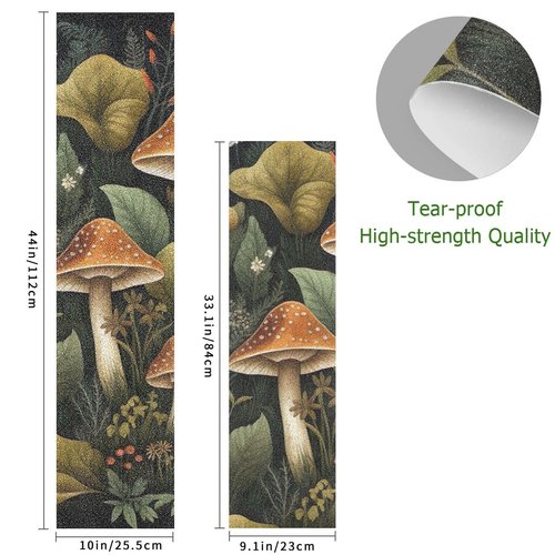 Kigai Mushroom Skateboard Grip Tape Sheet 33.1x9.1inch,Non Slip Sandpaper Scooter Grip Tape Longboard Griptape