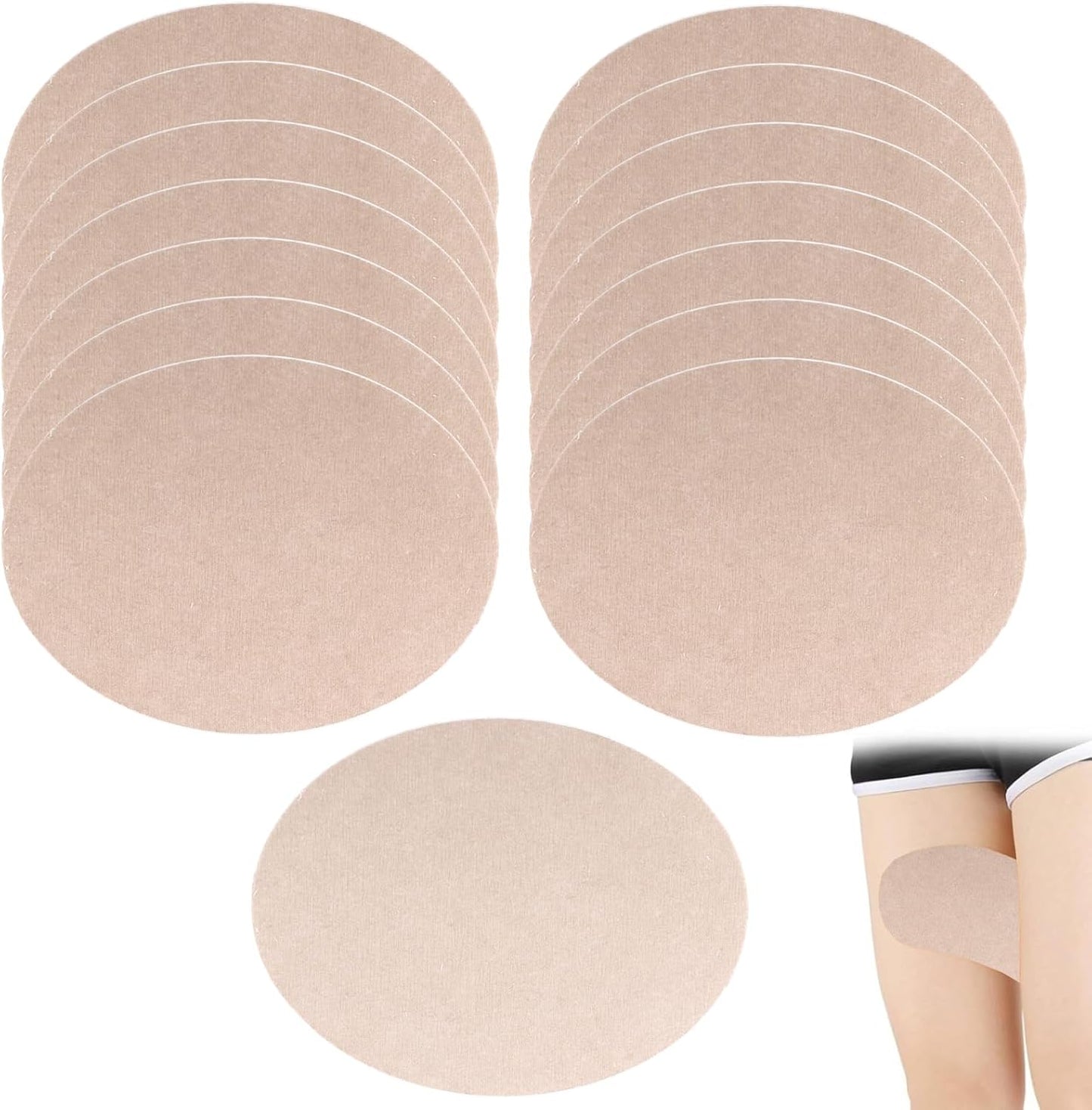 Skiennix 14 Pcs Inner Thigh Anti-Chafing Patches - Sweatproof Light Skin Tone Friction Pads for Women