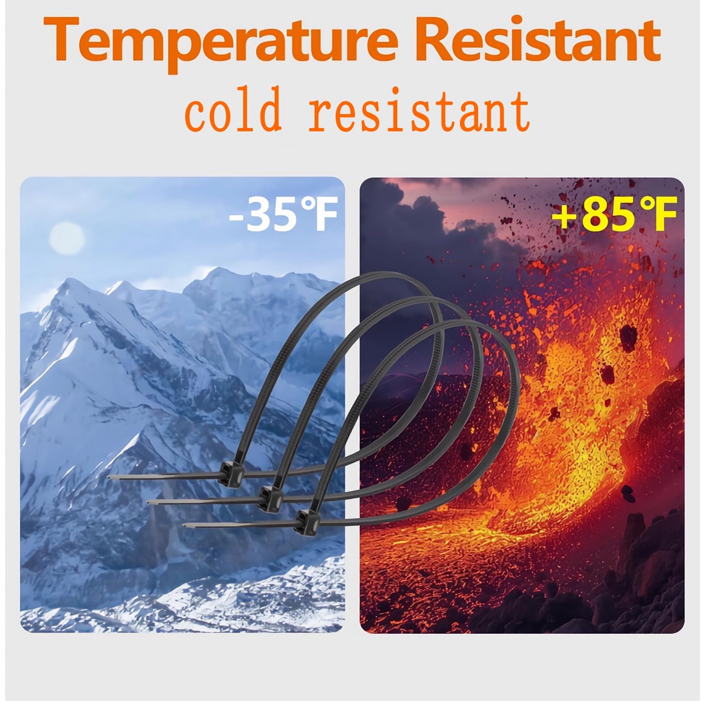 AGAOTIAN Heavy Duty 20 Inch Zip Ties, 50 Pack - Extra Long Black Cable Ties for Outdoor Use, 200 LB Tensile Strength, Durable Plastic Wire Ties