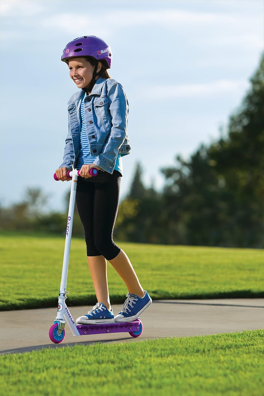 Razor Kick Scooter - Multi-Color LED Light-Up Deck, Lightweight Steel Frame | For Kids 6+