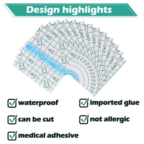 150 Pieces Stretch Adhesive Bandages Transparent Film Dressing Bandages Waterproof Adhesive