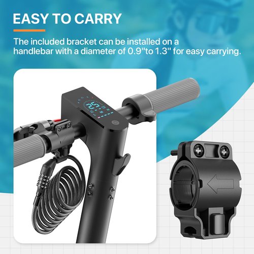 Bike Lock Cable with Combination, Coiled Secure 4-Digit Resettable Combination Bicycle Lock Anti-Theft, with Mounting Bracket for Bikes and Scooters