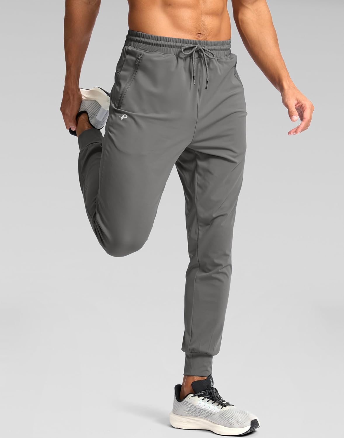 Pudolla Men's Lightweight Jogger Pants - 4-Way Stretch Athletic Sweatpants with Pockets