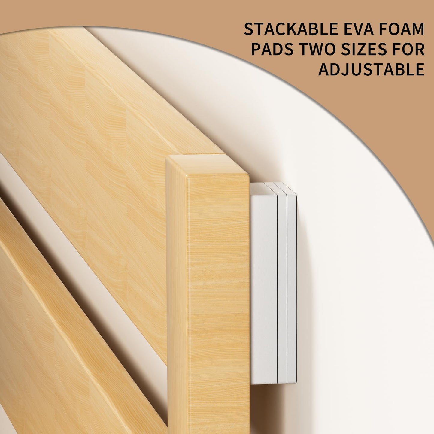 18Pcs Headboard Stoppers for Wall, IPEROT EVA Foam Anti Shake Furniture Pads, 8Pcs (15mm) + 10Pcs (5mm) Wall Protector, Bed Noise Stoppers, Anti-Vibration and Headboard Bumpers, Felt Couch Stoppers