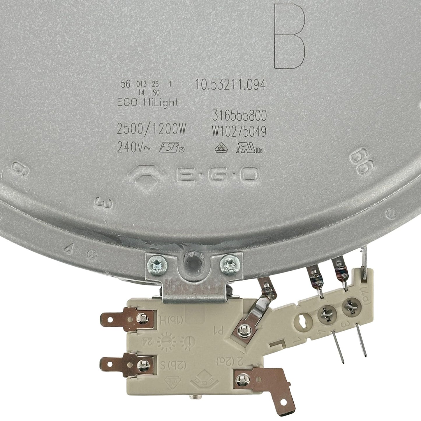 316555800, W10275049 Range Dual Radiant Surface Element Heater 6/9 Inch, 2500W/1200W Compatible with Whirlpool Frigidaire, Replaces 316224300, 316418400, 316418401, 318198932, WPW10275049, W10173896