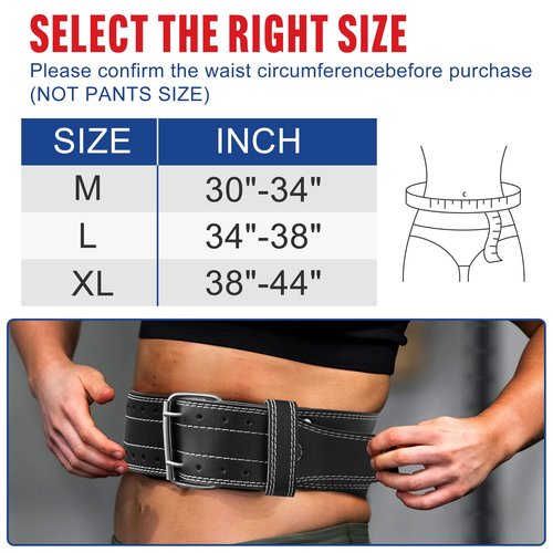 Elevens Lifting Belts Weight Belt Weightlifting Belts Leather GYM Belts for Strength Training, Lifting Support for Men & Women, White&Black, L: 34"-38" (A-YD13006)