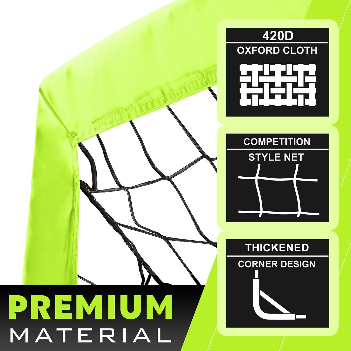 RUNBOW Kids Soccer Goal - 6x4 FT Portable Folding Net with Carry Bag for Backyard & Indoor Training