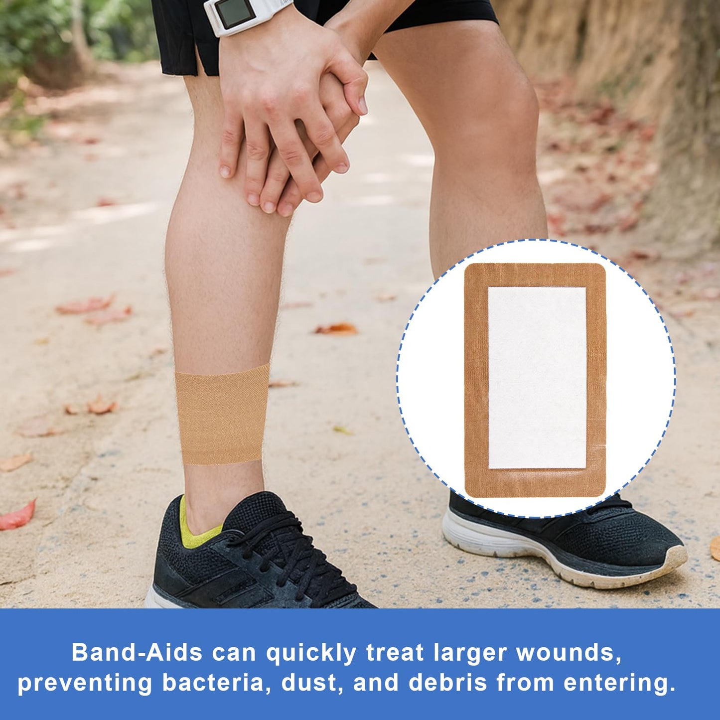 30 Pcs Extra Large Bandaids 5 X 3, Flexible Long Bandaids, Sterile Fabric Bandage, Large Bandages for Wounds, Large Adhesive Bandages with Non Stick Pad