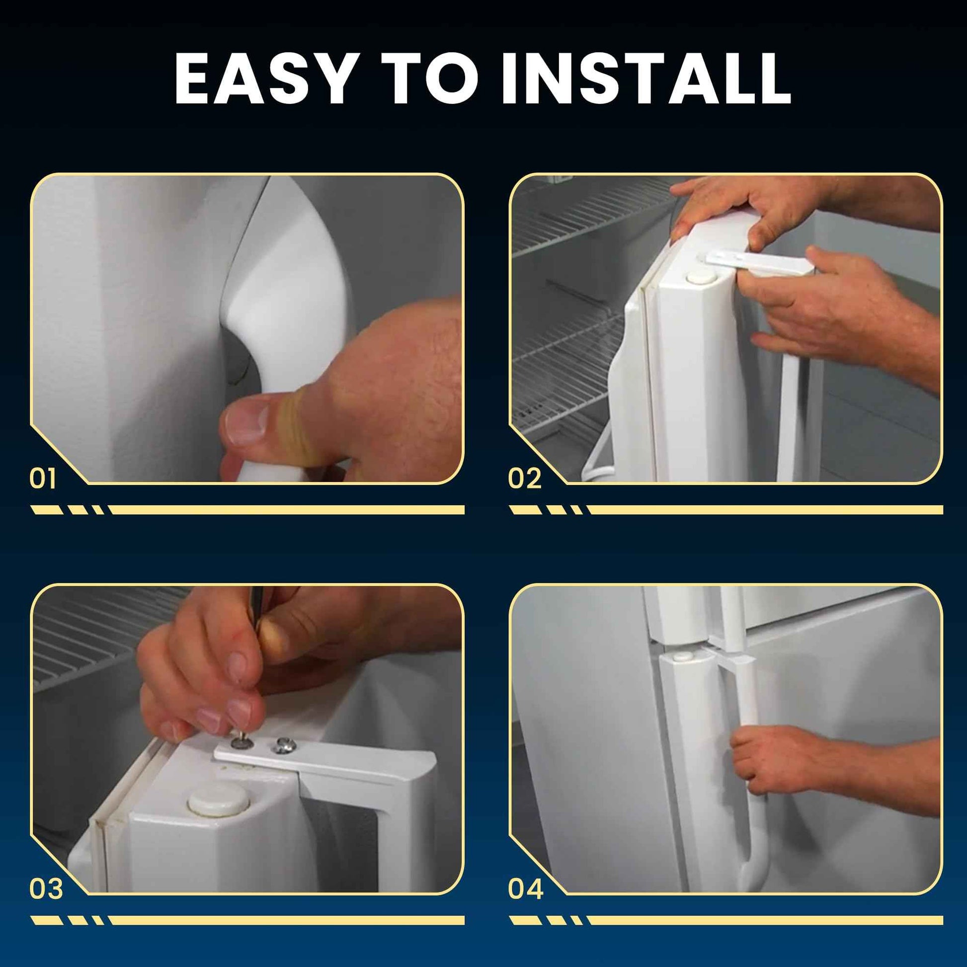 Fetechmate 5304486359 5304506469 Refrigerator Door Handle Set Compatible with Frig-idaire Refrigerators Replaces 5304504507 242059501 242059504 FFTR1814QW4A 2 Pack