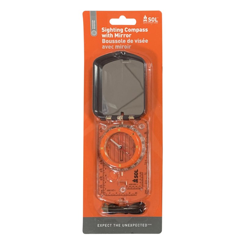 S.O.L. Survive Outdoors Longer Sighting Compass with Signaling Mirror