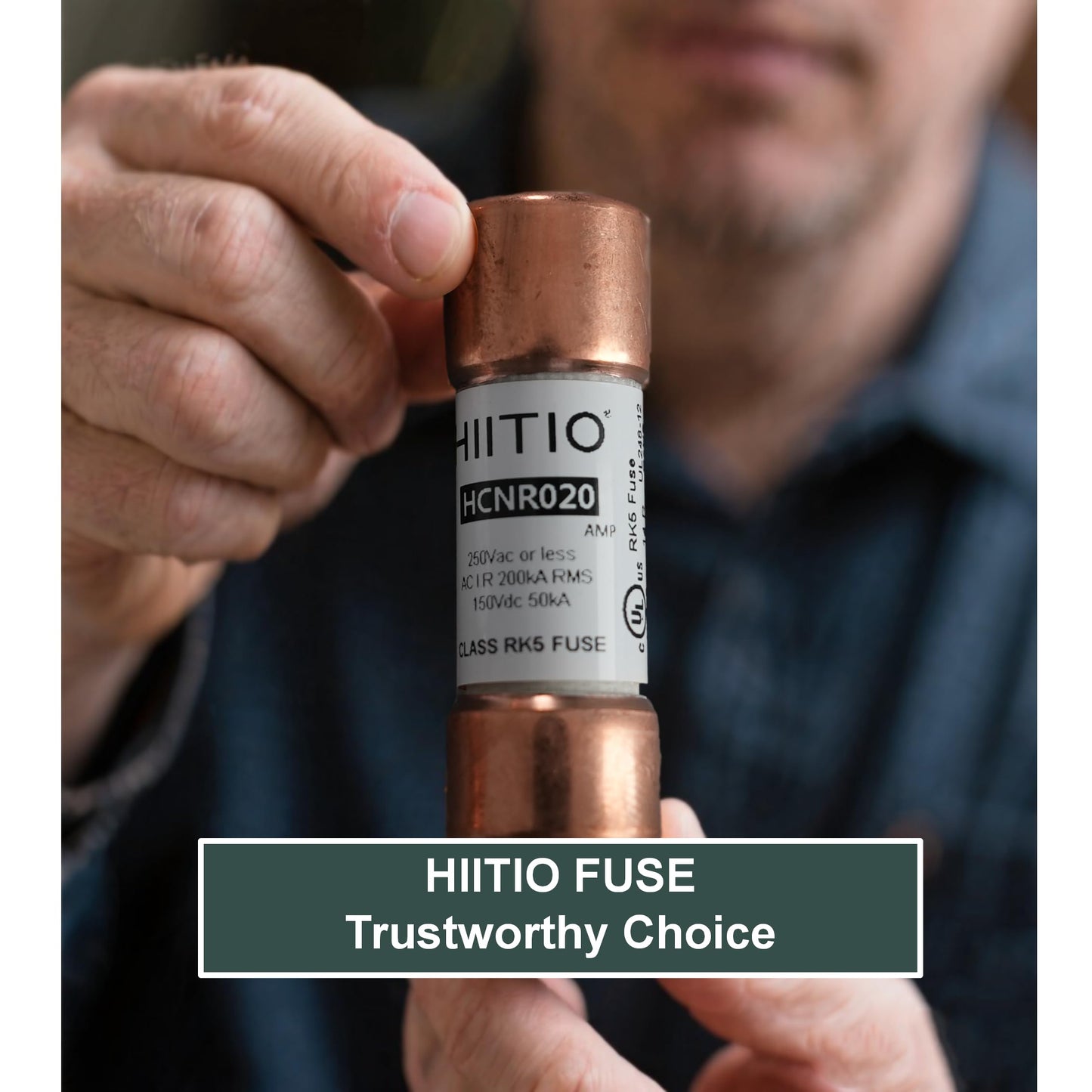 HIITIO 250Vac/150Vdc 20A Time Delay Fuse, RK5 Cartridge Fuse, Class R, Fusetron Dual Element Time-Delay Current Limiting Class UL Listed (Pack of 2)