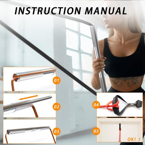 Lights Mountain Mini Pilates Bar with 3 Resistance Loop Bands – 43cm Aluminum Alloy Workout Stick for Home Gym, Travel Fitness, Strength Training, Full Body Stretching – 5–60LB Bands Included