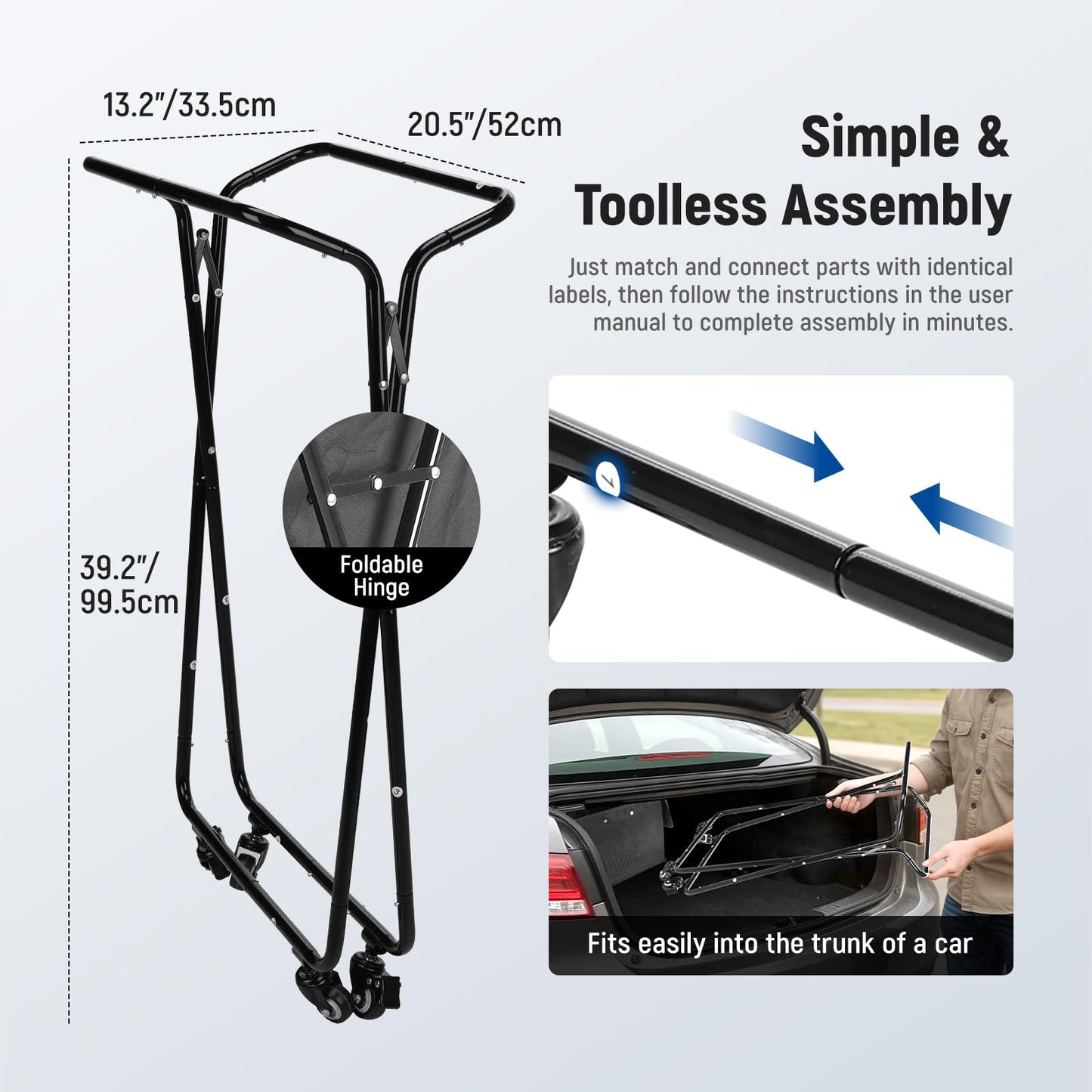 NEEWER Tennis Ball Hopper Pickleball Caddy with Wheels, Rolling Collector Basket Cart Holder for 140 Pickleballs 175 Tennis Balls Pickup Tennis Court Equipment Accessory for Training Teaching, PB01X