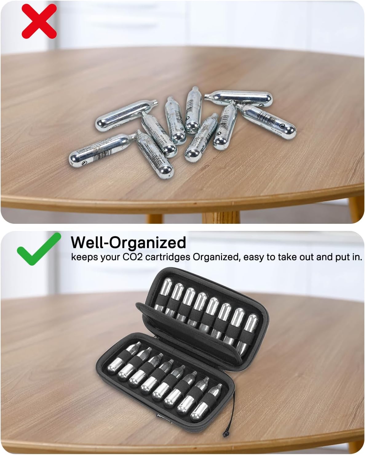 RAIACE CO2 Cartridges Storage Case - Compatible with Crosman & Umarex | Holds 12g & 8g Cartridges