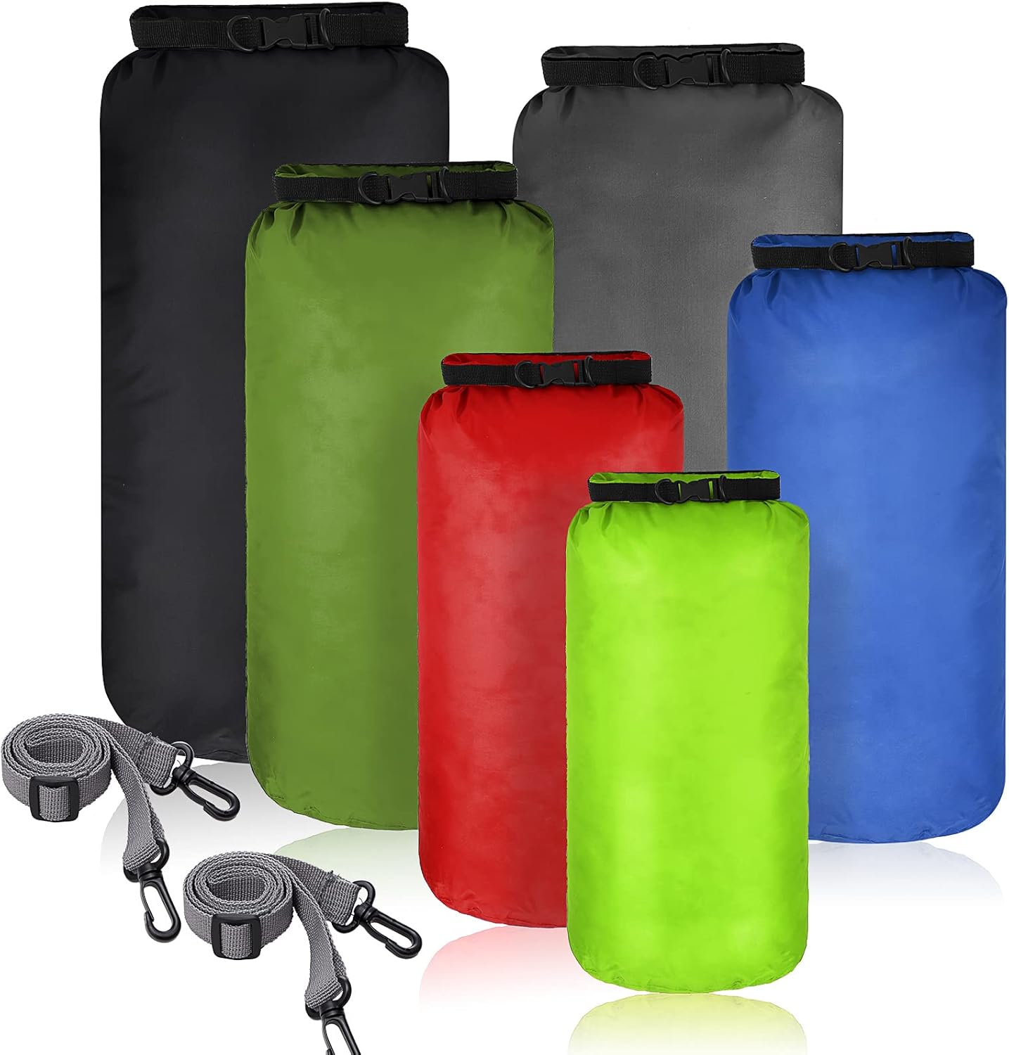 Shappy Waterproof Dry Bag Set - 6 Pcs Ultralight Stuff Sacks for Camping & Outdoor Gear | 20/15/10/8/5/3L