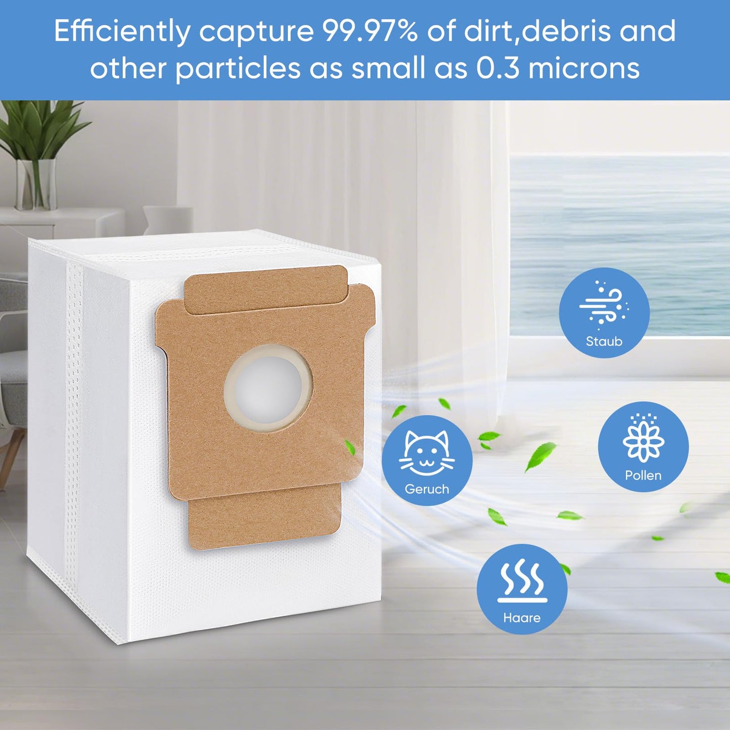 LBLVBNEWD 16 Pack Q0520 Dust Bags for iRobot Roomba Vacuum Q0520/105 Vac/104/105 Combo/Plus 405/Plus 505 Combo/Max 705 Vac Robot Vacuum Cleaner Disposable Replacement Bags Accessories