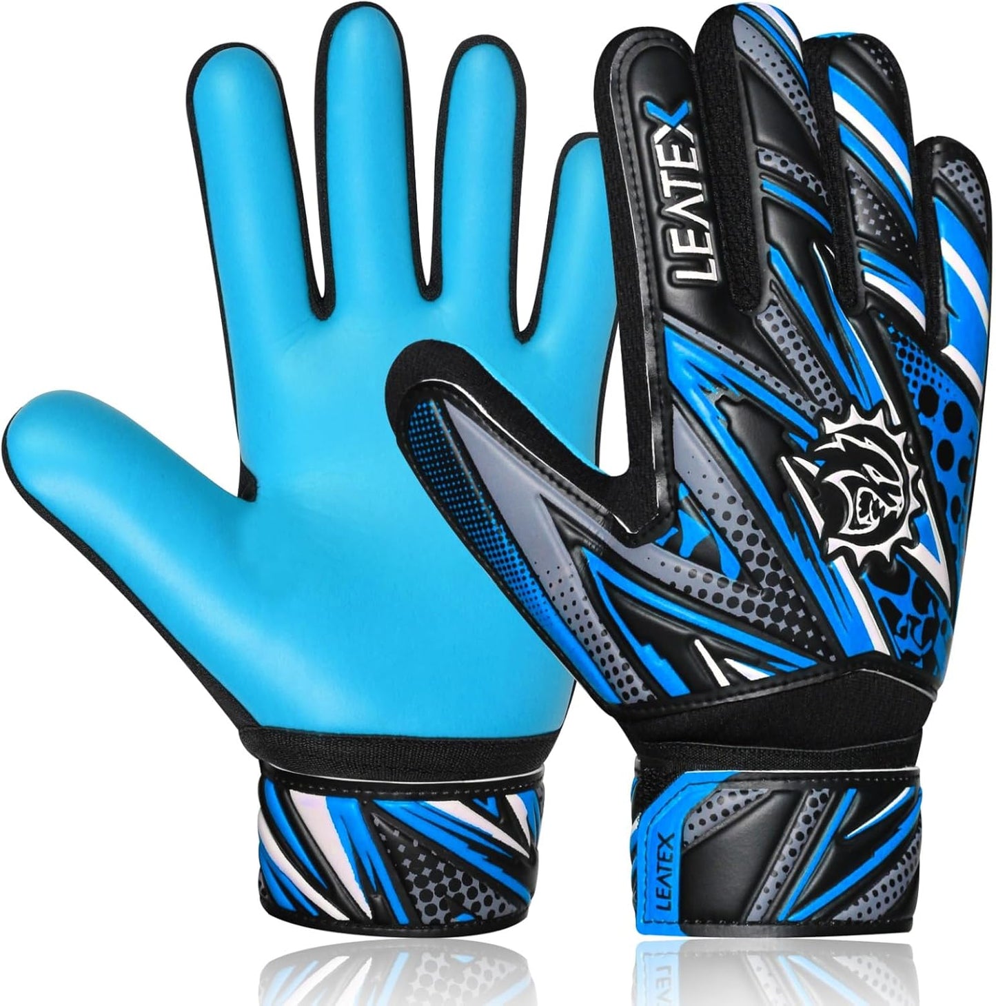 Skiennix Youth Soccer Goalie Gloves - Strong Grip & Breathable Goalkeeper Gloves for Kids | Adjustable Wrist Strap