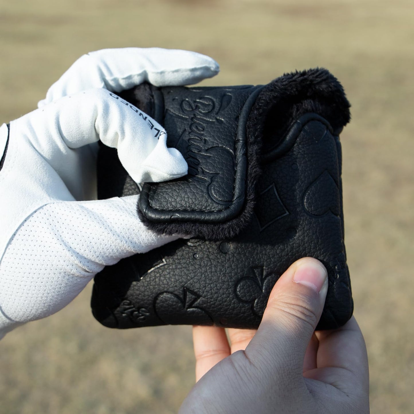 Golf Putter Covers Black Poker Mallet Putter Headcovers Blade Putter Cover Golf Headcover Leather Golf Club Covers with Magnetic Closure for Most Brand (for Mallet Putter 1)