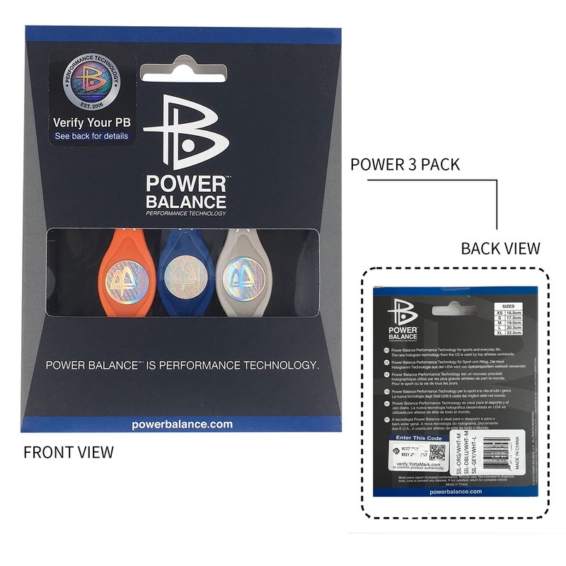 Power Balance the Original Genuine Performance Wristband, safe Waterproof Lightweight durable, size of orange M+deepblue M+ grey L