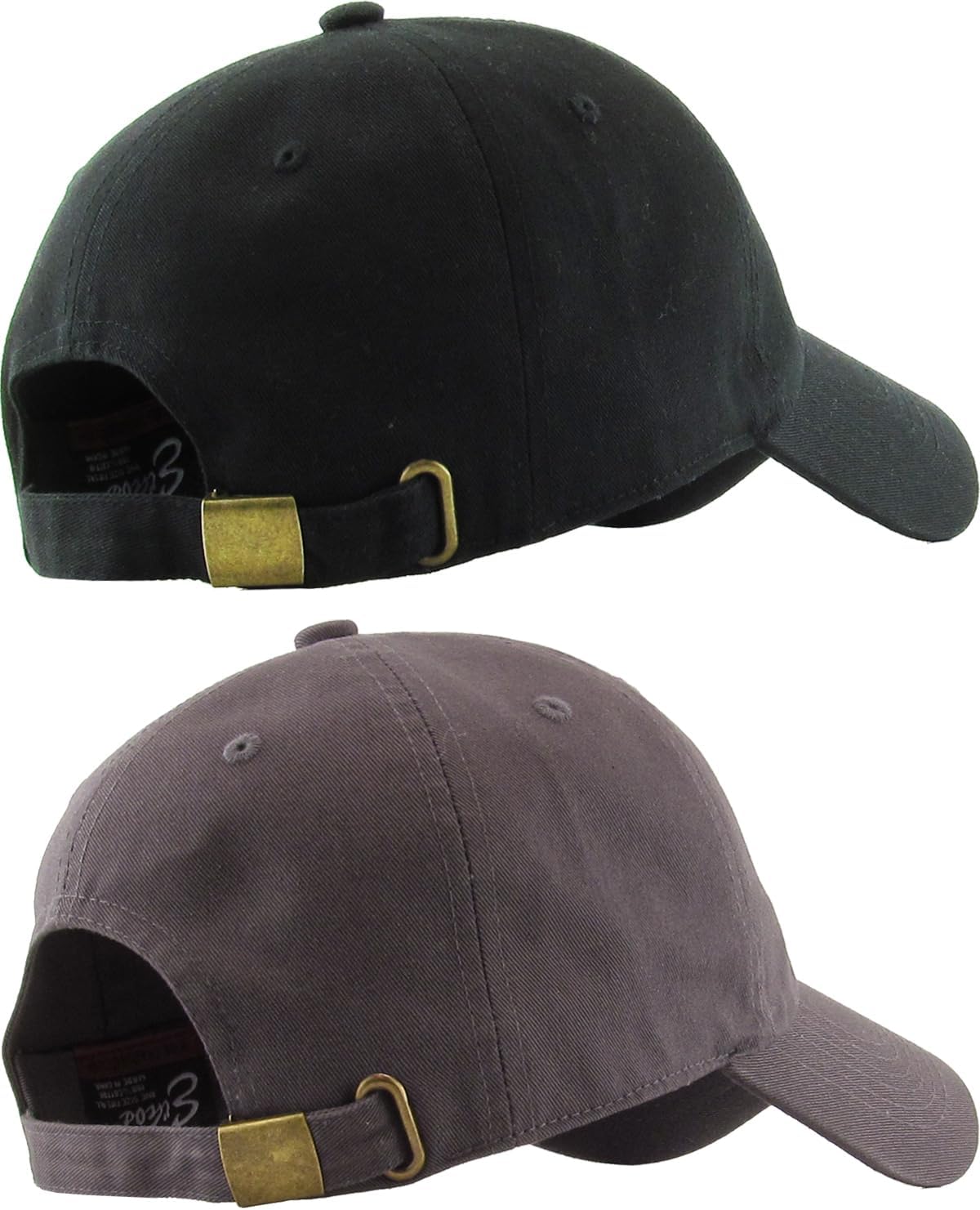 KBETHOS Classic Low Profile Cotton Baseball Cap - Adjustable Unconstructed Dad Hat | Black & Dark Gray