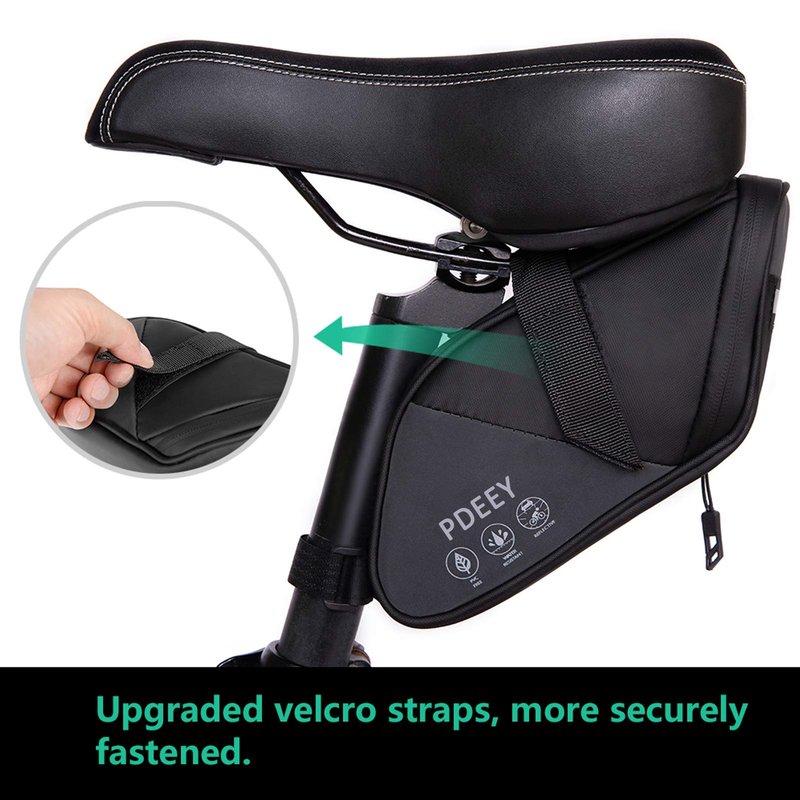 PDEEY Bike Saddle Bag, Bicycle Under Seat Pouch, Cycling Wedge Pack for Mountain Road, Cycling Accessories Storage Velcro Pack Waterproof Durable Pouch for Mountain, Beach or Road Bikes