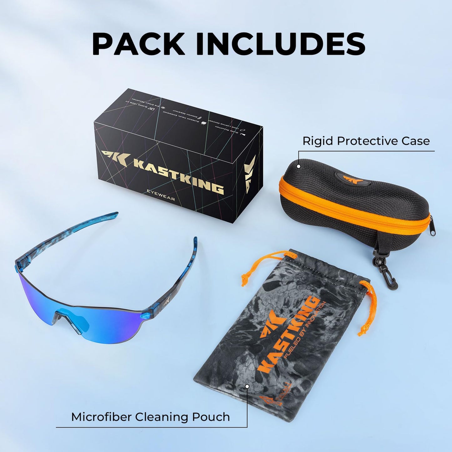 KastKing Nizini Polarized Sports Fishing Sunglasses, Rimless Wrap Design