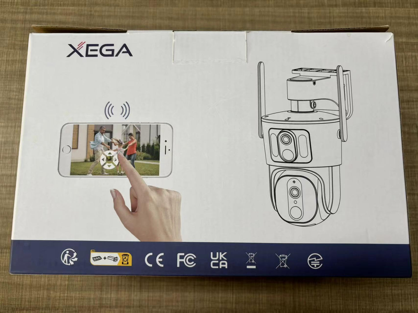Xega 4G LTE Security Camera【Dual Lens】 No Wi-Fi Solar Cellular Security Camera Wireless Outdoor Built-in SIM Card 1080P 360° View PIR Detection Color Night Vision Two-Way Audio IP66 Waterproof
