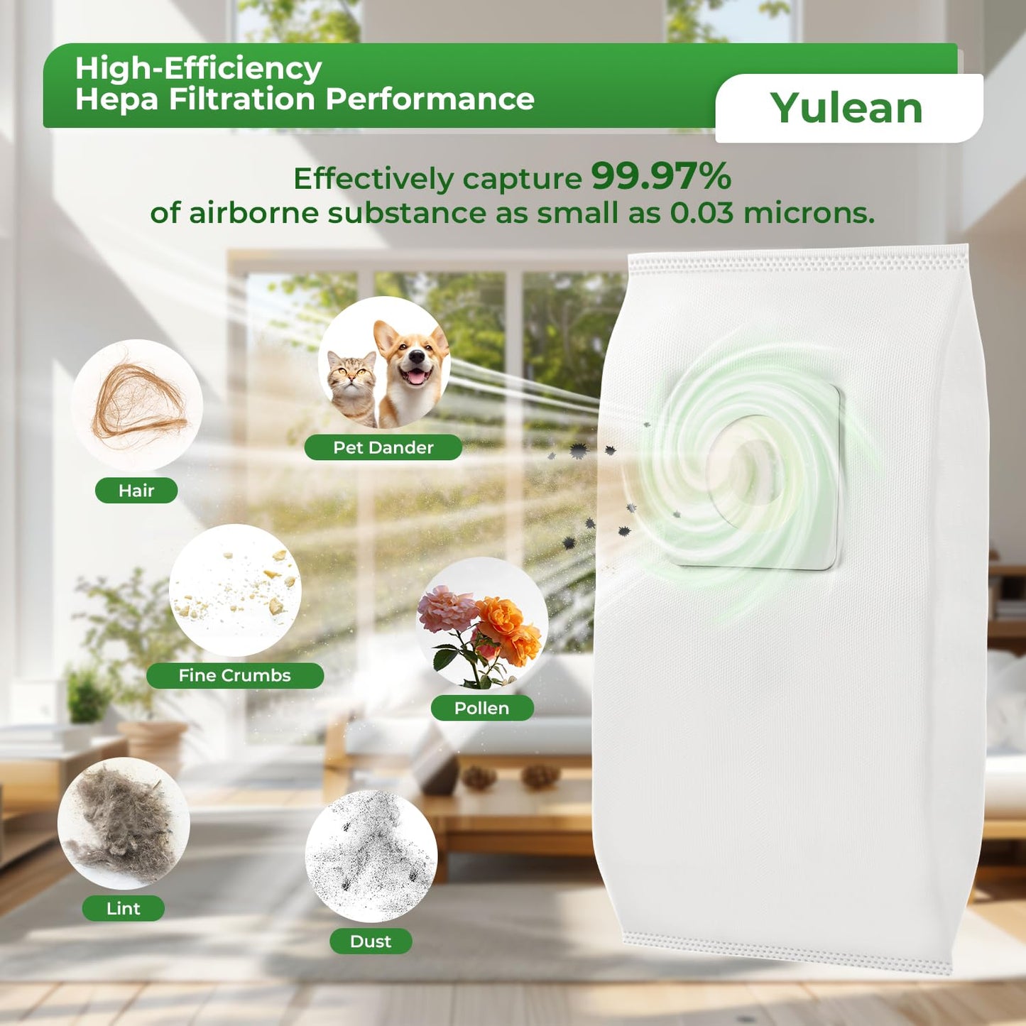 4 Pack Style 7 HEPA Vacuum Bags Compatible with Bissell Upright Vacuums: PowerForce 1739 3522 3525 71Y7, PowerGlide 3545, Plus 3350 3550 3553, Lift-Off 3554, Powertrak 6592 Series Vacuum, Part#32120