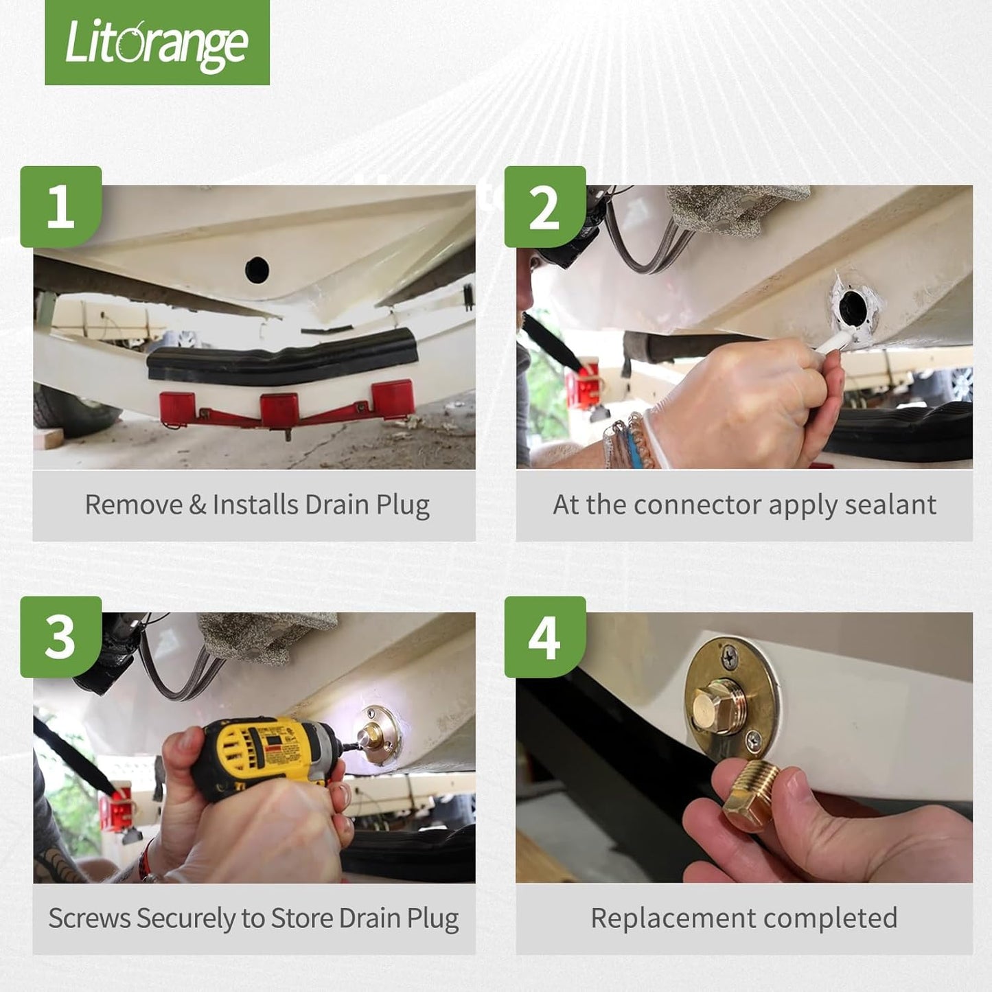 Litorange 2 PCS 3/4 Inch NPT Male Plug Fittings, Brass Cored Plug with Square Head for Boat, Gas,Drain plug etc.