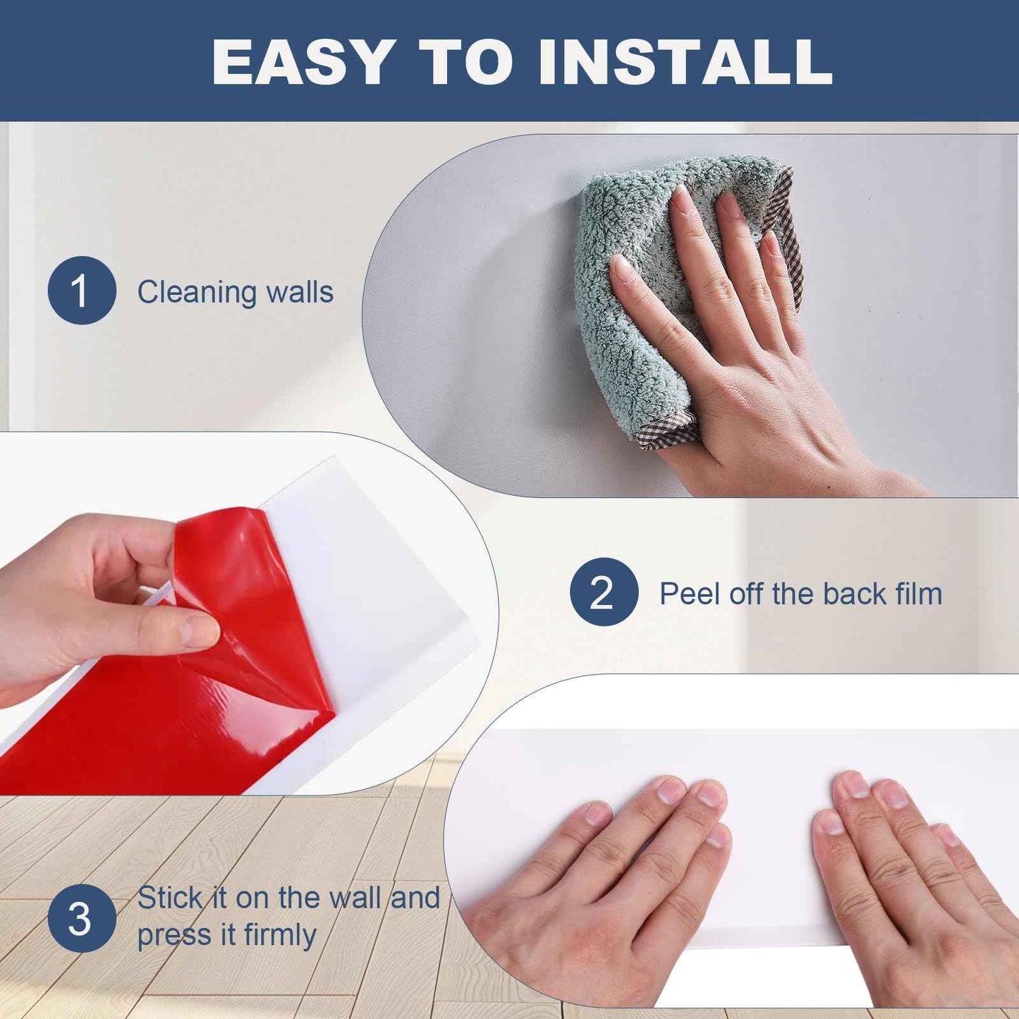 DSGL Flexible Baseboard Molding Trim, 4 in x 20 Ft Self-Adhesive Vinyl Wall Base,Peel and Stick Rubber Wall Base Moulding Trim (White)