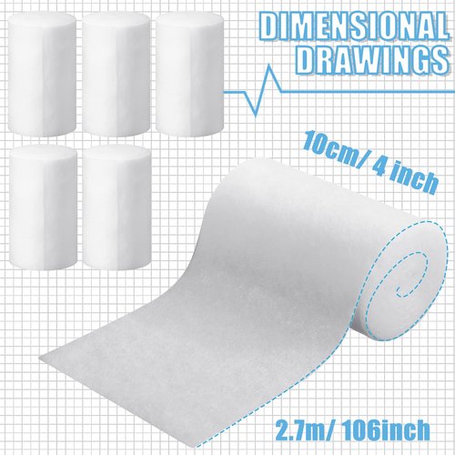 Treela 24 Rolls Cast Padding Individual Pack Undercast Padding Roll Wrap Bandage with Plaster Soft Cloth for Halloween Wrap Bandage Art Projects Body Casts Mask Making Supplies(4 Inch x 8.9 ft)