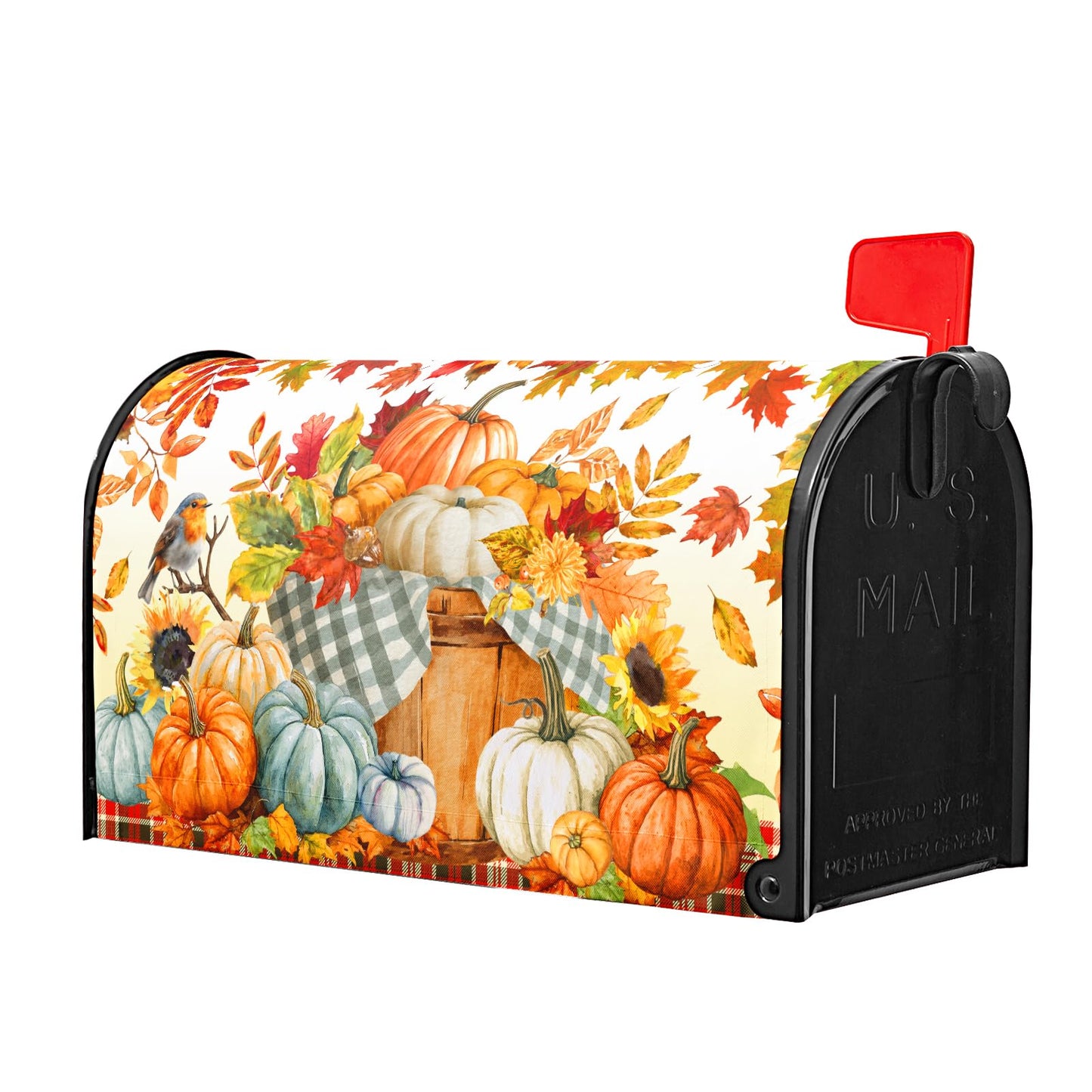 Fall Mailbox Covers Magnetic Standard Size 18 X 21 Inch Thanksgiving Harvest Autumn Pumpkins Magnetic Mailbox Covers Wraps Post Box Cover Decoration Outdoor Garden Home Yard Outside