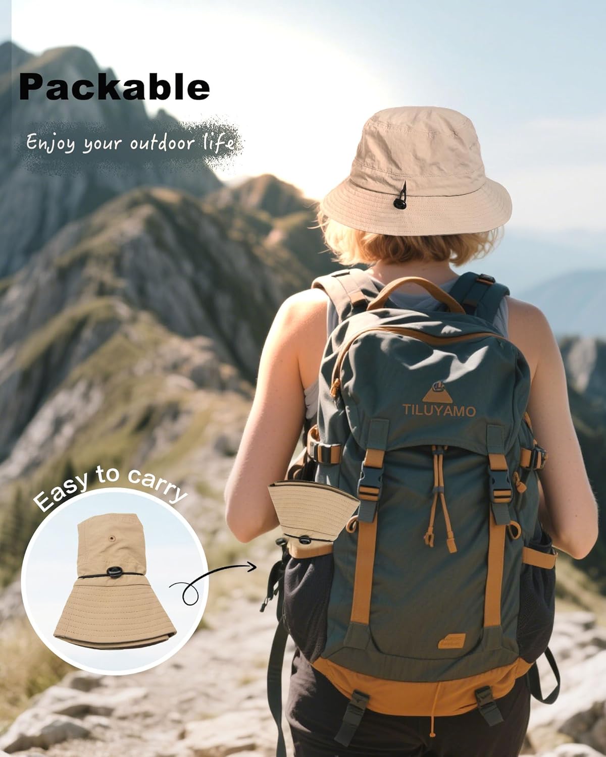 Skiennix Waterproof Bucket Hat - UV Protection Outdoor Hat for Men & Women | Packable Fishing Hat