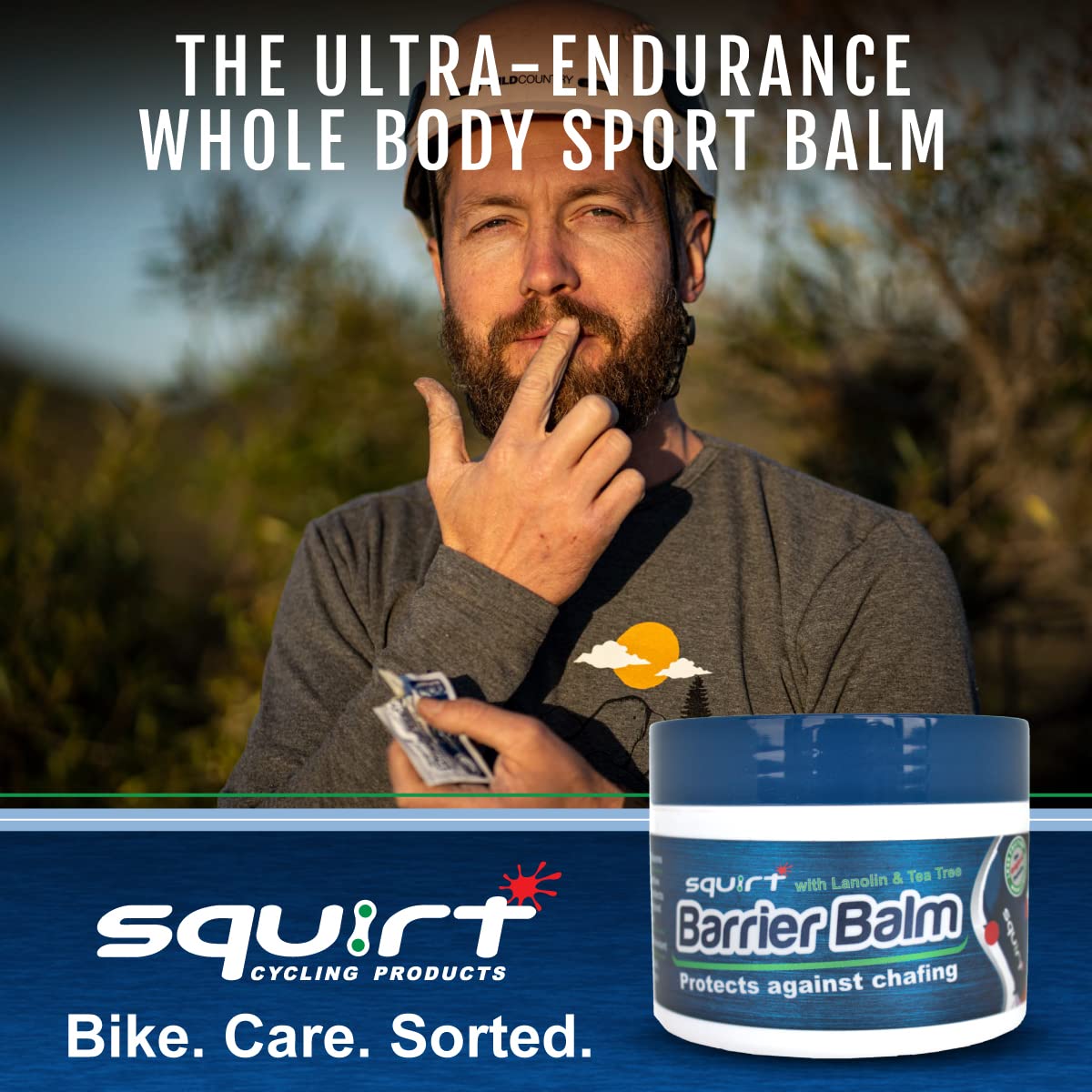 Squirt Barrier Balm for Chafing Relief - Body Anti Chafe Balm for Cycling & Endurance Sports - Water & Sweat Resistant Anti Chaffing Cream for Men & Women - Skin Friction Defense 100g