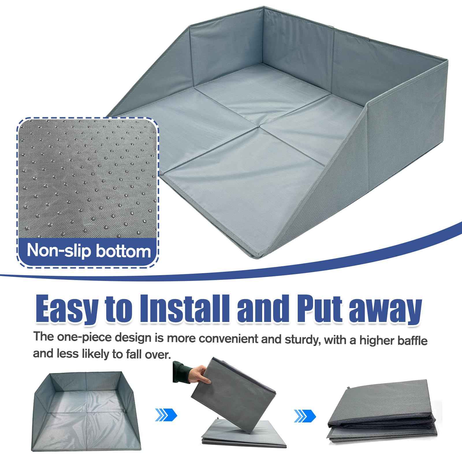 Laundry Guards for Front-Load Washers & Dryers, Secure Guardrails Prevent Clothes Falling Behind, Universal Fit Anti-Slip Organizer with Easy Installation (Gray) (2pcs)