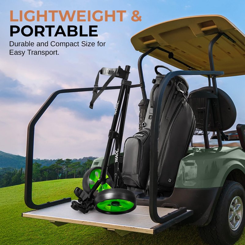 JOVIAL 2 Wheel Golf Push Pull Cart - Lightweight, Foldable, Collapsible, Caddy Accessories, Golf Bag Storage with Deluxe Scorecard Holder, Adjustable Handle, Aluminium Frame, Compact Design for Travel