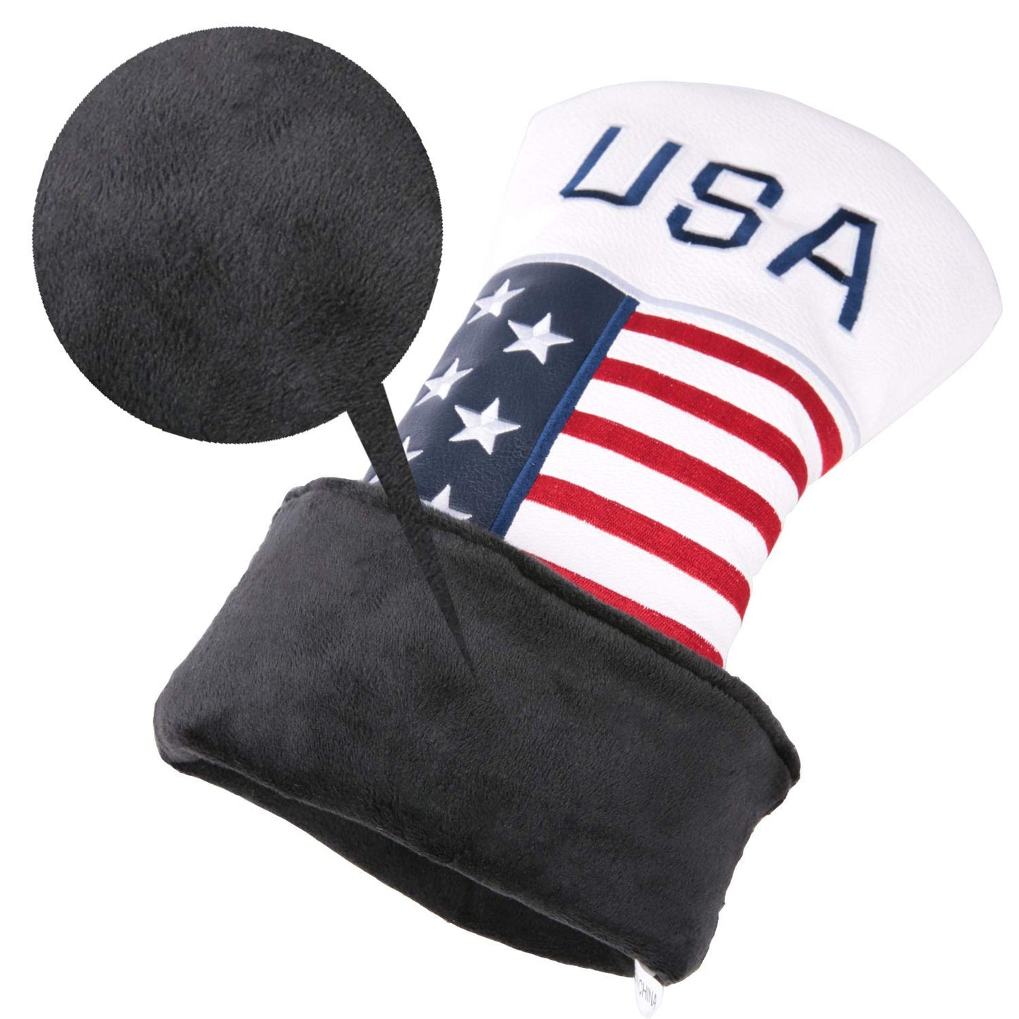 Golf Builder 2pcs/Set USA Stars and Stripes Golf Club Fairway Wood Head Covers White Leather USA 3 5 Wood Covers