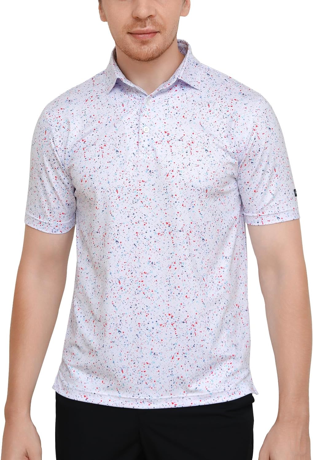 Skiennix Men's Golf Polo Shirt - Short Sleeve Dry Fit Performance with Moisture Wicking | Casual Print Design