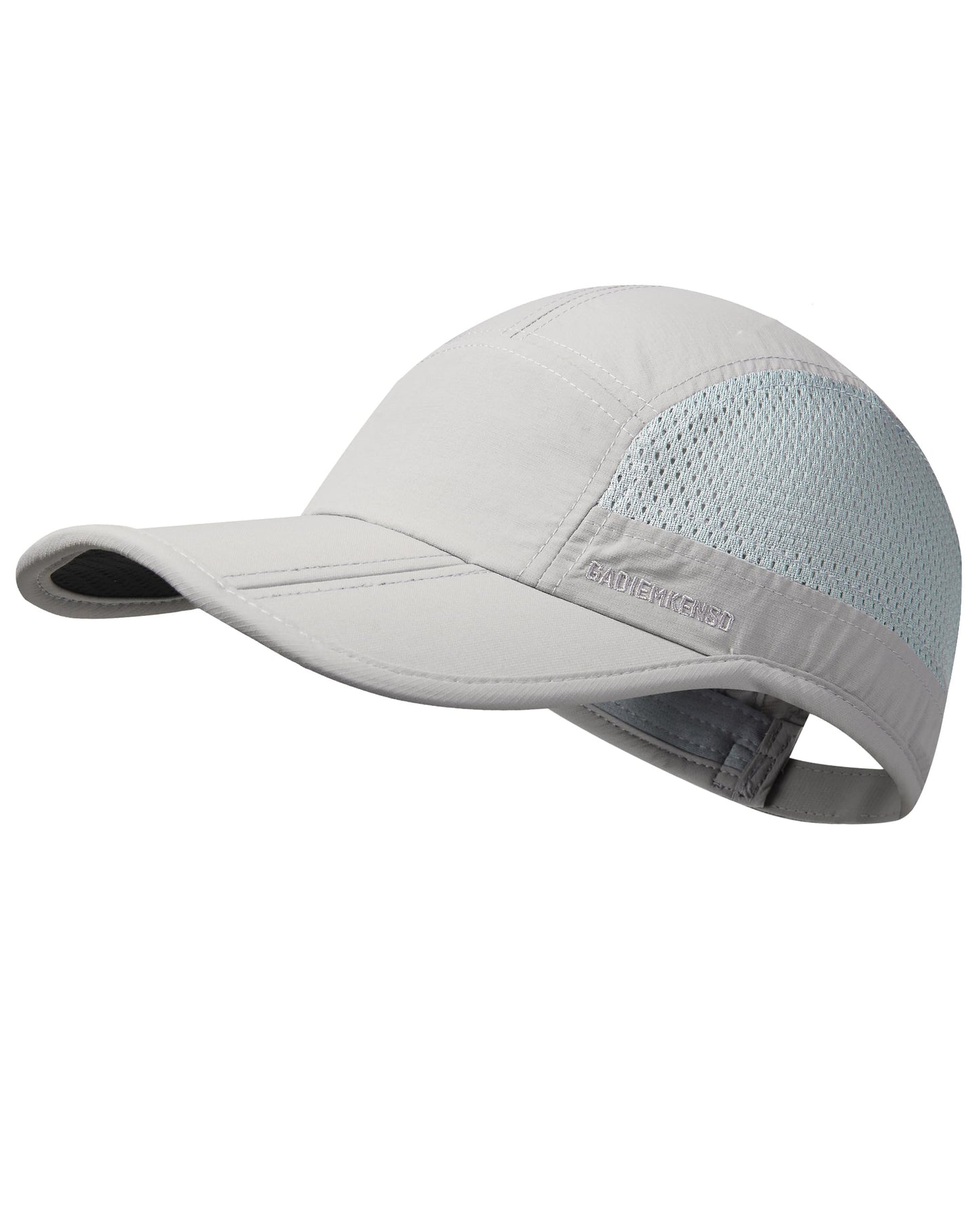 GADIEMKENSD Men Outdoor Hat Reflective Folding Running Sport Hats Summer Cool UPF 50 Sun Unstructured Baseball Caps for Men Women Breathable Light Quick Dry Travel Golf Hat Light Gray