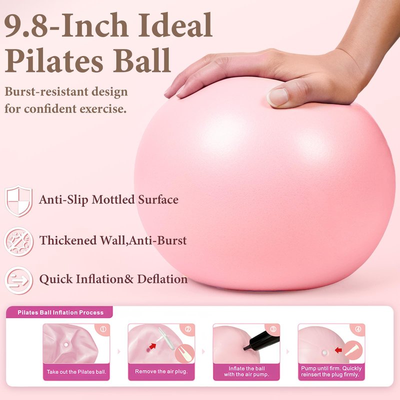 LZCDUDU Pink Pilates Ring Kit with 14.5 inch Magic Circle & Foam Roller, Ergonomic Home Workout Equipment Set, Full Essentials for Women Beginners - Includes Exercise Guide & Storage Bag