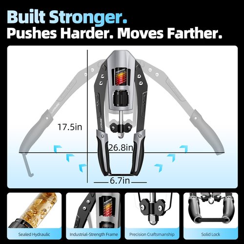 LUCRUSE Twister Arm Exerciser - Adjustable 22-440lbs Hydraulic Power, Home Chest Expander, Shoulder Muscle Training Fitness Equipment, Arm Enhanced Exercise Strengthener. (Grey)