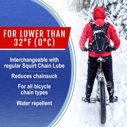 Squirt Low-Temperature Chain Lube for Bikes 6 Pack (0.5 Oz) – Low Temperature, All-Weather Dry Bike Chain Lube – Cold Weather Bike Lubricant to Reduce Noise & Chainsuck