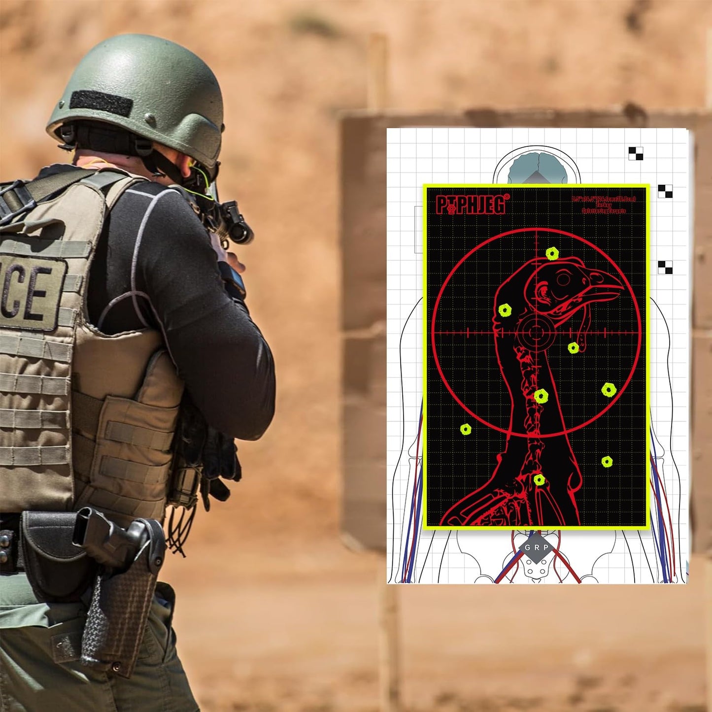 PTPHJEG Fluorescent Splatter Turkey Targets - Highly Visible Shotgun Target Sticker for Practice, 9.5×14.5"(10pcs)