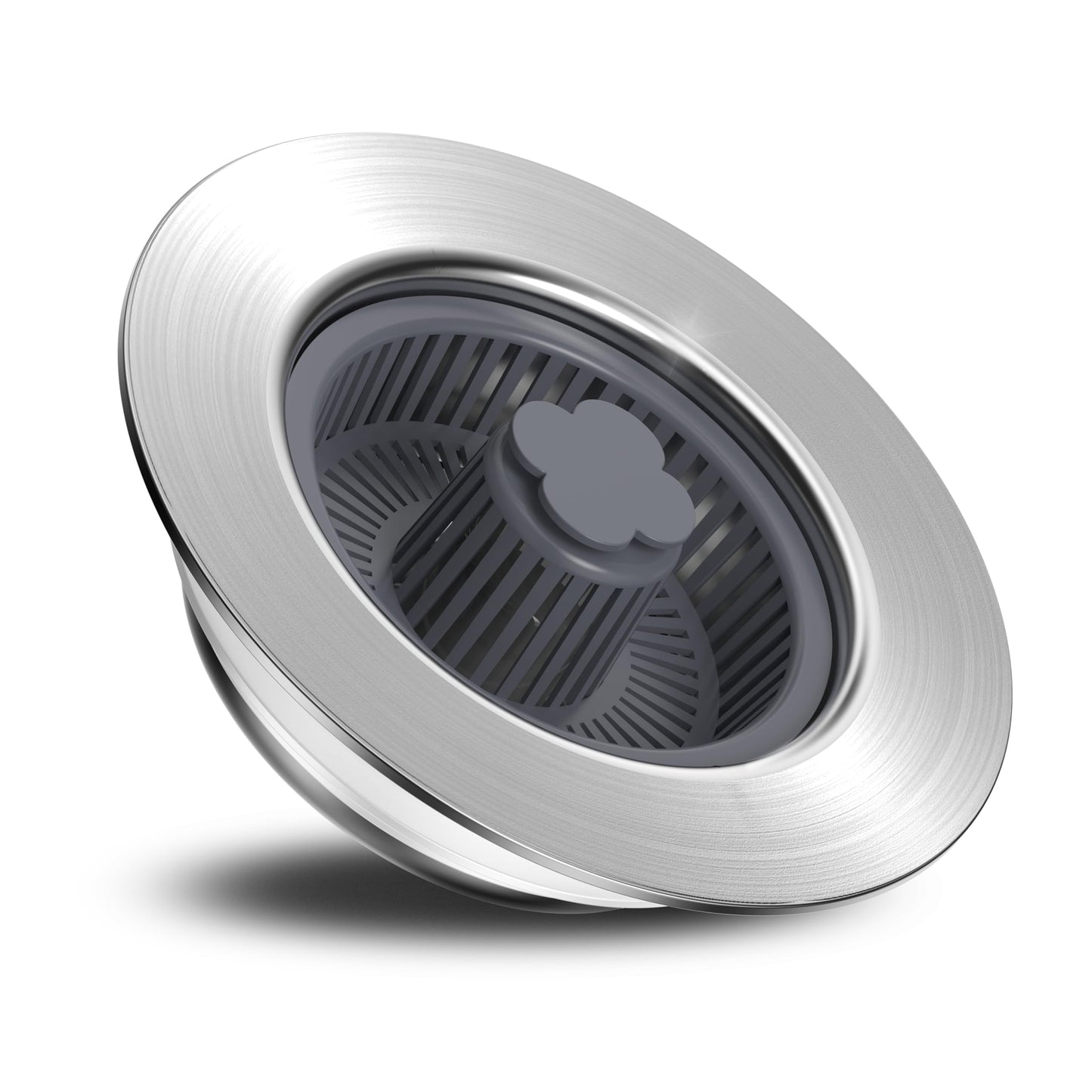 Universal 3 in 1 Kitchen Sink Drain Strainer Kit, SUS304 Stainless Steel Pop-up Kitchen Drain Stopper with Strainer Basket, Fast Drainage Kitchen Sink Plug for Standard 3-1/2 Inch Drain, Silver