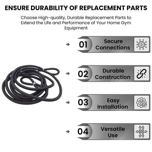 Hydra Fitness Exchange Heavy-Duty Tension Floating Pulley Bungee Cord 72" x 3/16" Elastic Cable Replacement for Fitness Equipment, Durable Rubber Cord for Home Gym & Exercise Machines - MPN 6271801