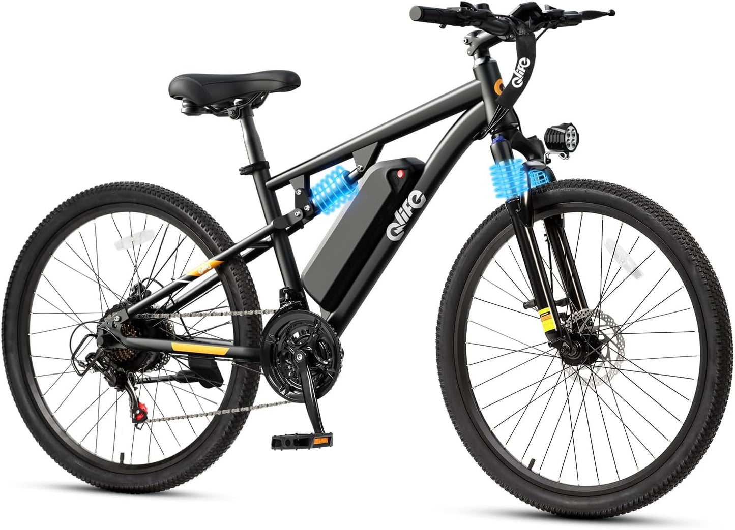Qlife Racer Electric Bike - 21-Speed Lightweight E-MTB with 1000W Motor, 375Wh Battery, 26" Tires | Up to 40 Miles