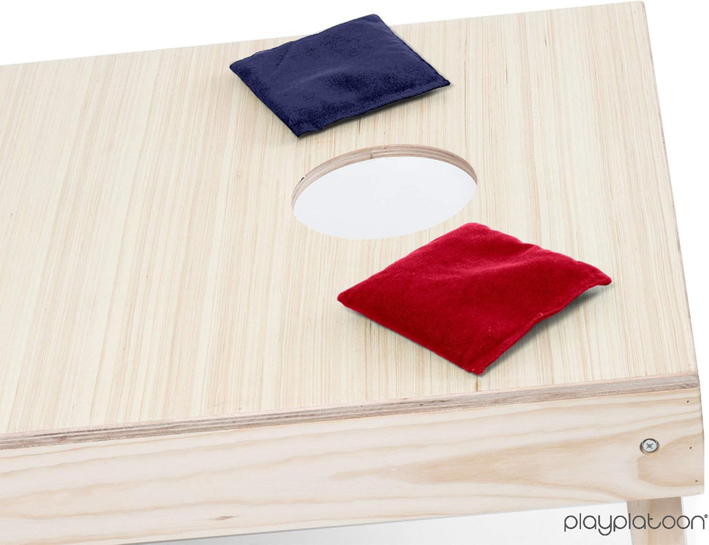 Skiennix Cornhole Bags - Set of 8 Regulation Size Bean Bags - Durable Red & Navy Blue Design